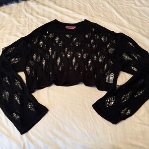 Edikted Distressed Open Knit Sweater